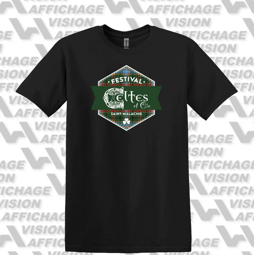 T-Shirt noir - logo tartan