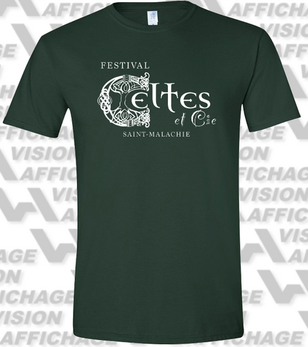 T-shirt VERT FORÊT logo blanc